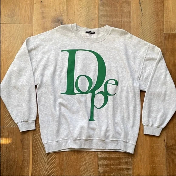 Dope Gray and Green Men's Sweatshirt - Picture 1 of 4